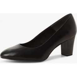 Tamaris - Czółenka damskie ze skóry, czarny. Czarne czółenka damskie Tamaris, bez wzorów, ze skóry, bez obcasa. Za 229,95 zł.