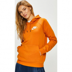 Nike Sportswear - Bluza. Pomarańczowe bluzy z kapturem damskie Nike Sportswear, l, z bawełny. Za 239,90 zł.