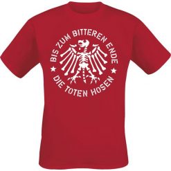 Die Toten Hosen Bis zum bitteren Ende T-Shirt czerwony. Czerwone koszulki męskie marki Die Toten Hosen, l, bez wzorów, bez kołnierzyka. Za 79,90 zł.
