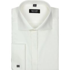 Koszule męskie na spinki: koszula neffes 1724 na spinki slim fit ecru