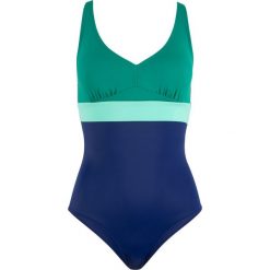 Kostium kąpielowy bonprix ciemnoniebiesko-zielony. Niebieskie stroje kąpielowe damskie bonprix, bez wzorów. Za 79,99 zł.