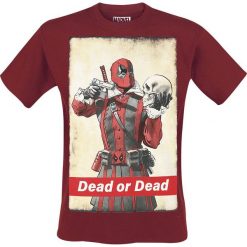 Deadpool Dead Or Dead T-Shirt burgund. Czerwone t-shirty męskie z nadrukiem marki Deadpool, m, z okrągłym kołnierzem. Za 74,90 zł.