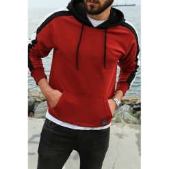 Męska bluza SHELDON. Czerwone bluzy męskie Męska bluza SHELDON, xl, bez wzorów, bez kołnierzyka, bez rękawów, bez kaptura. Za 138,00 zł.