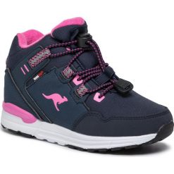 Sneakersy KANGAROOS - Trabo Rtx 18376 000 4106 S Dk Navy/Magenta. Niebieskie półbuty damskie KangaROOS, bez wzorów, ze skóry ekologicznej, bez obcasa, bez zapięcia. W wyprzedaży za 159,00 zł.