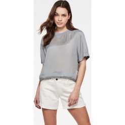 G-Star Raw - Bluzka. Szare bluzki damskie G-Star RAW, s, bez wzorów, z lyocellu, retro, z okrągłym kołnierzem, z krótkim rękawem. Za 419,90 zł.