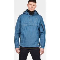 G-Star Raw - Kurtka. Niebieskie płaszcze męskie G-Star RAW, s, bez wzorów, z bawełny, retro, krótkie, z kapturem. W wyprzedaży za 639,90 zł.