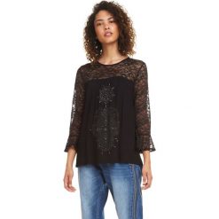 Desigual Alegra Top Czarny. Czarne bluzki damskie Desigual, l, z elastanu. Za 274,95 zł.