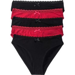 Figi: Figi (5 par) bonprix czarno-ciemnoczerwony
