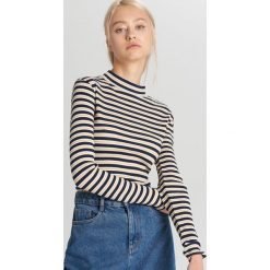 Bluzka z półgolfem - Granatowy. Niebieskie bluzki damskie Cropp, s, bez wzorów, bez kołnierzyka, bez rękawów. Za 49,99 zł.