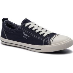 Trampki PEPE JEANS - Gery Bass PLS30831 Marine 585. Niebieskie półbuty damskie Pepe Jeans, bez wzorów, z jeansu, marine, bez obcasa, na płaskiej podeszwie, bez zapięcia. W wyprzedaży za 139,00 zł.