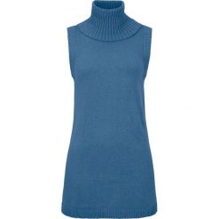Kamizelka dzianinowa bonprix jasny indygo. Niebieskie kamizelki damskie bonprix, bez wzorów, z dzianiny, bez kaptura. Za 74,99 zł.