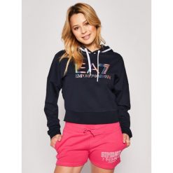 Bluza EA7 Emporio Armani 3HTM34 TJ39Z 1554. Niebieskie bluzy damskie EA7 Emporio Armani, s, bez wzorów, z bawełny, bez rękawów, bez kaptura. Za 449,00 zł.