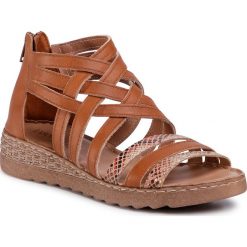 Sandały LASOCKI - P195 Camel. Pomarańczowe klapki damskie Lasocki, bez wzorów, ze skóry, bez obcasa. W wyprzedaży za 109,99 zł.