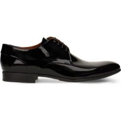 Półbuty PORFIRIO. Czarne buty wizytowe męskie Gino Rossi, bez wzorów, ze skóry, klasyczne, na sznurówki. Za 469,90 zł.