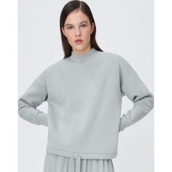 Gładka bluza ze ściągaczem - Turkusowy. Niebieskie bluzy damskie Sinsay, s, bez wzorów, bez rękawów, bez kaptura. Za 49,99 zł.