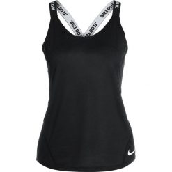 Nike Performance DRY TANK ELASTIKA Koszulka sportowa black/´white. Czarne topy sportowe damskie marki Nike Performance, l, z materiału. Za 129,00 zł.