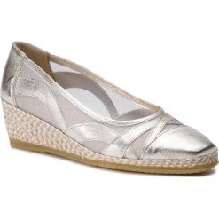 Espadryle SPIFFY - E-81453-80 Platino 008. Szare espadryle damskie Spiffy, bez wzorów, ze skóry, bez obcasa, na obcasie. Za 399,00 zł.