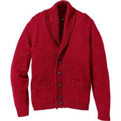 Kardigany męskie: Sweter rozpinany Regular Fit bonprix ciemnoczerwony melanż
