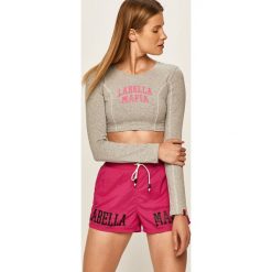 LaBellaMafia - Longsleeve. Szare topy damskie LABELLAMAFIA, s, z nadrukiem, z elastanu, z długim rękawem. Za 99,90 zł.