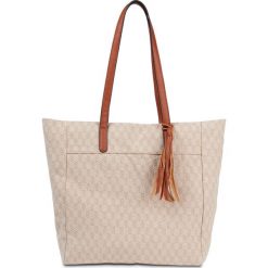 Torba shopper z bawełny bonprix naturalno-koniakowy. Brązowe torby damskie na zakupy marki bonprix, z bawełny. Za 32,99 zł.