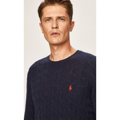 Polo Ralph Lauren - Sweter. Niebieskie swetry męskie Polo Ralph Lauren, xl, bez wzorów, z wełny, z okrągłym kołnierzem, bez kaptura. W wyprzedaży za 499,90 zł.