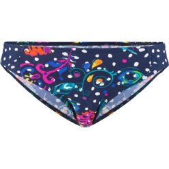 Figi bikini bonprix niebieski z nadrukiem. Niebieskie stroje kąpielowe dwuczęściowe damskie bonprix, z nadrukiem. Za 16,99 zł.
