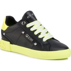 Sneakersy GUESS - Puxly FL5PUX LEA12 BLACK/YELLOW. Czarne półbuty damskie Guess, ze skóry ekologicznej. Za 559,00 zł.