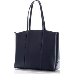 Shopper bag damskie: Torebka miejska skóra granatowa – Modessa Max