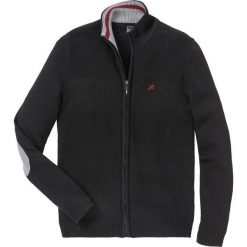 Sweter rozpinany z dzianiny w różne wzory bonprix czarny. Czarne swetry męskie bonprix, m, bez wzorów, z dzianiny. Za 89,99 zł.