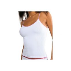Bluzki sportowe damskie: Koszulka damska Camisole biało-różowa r. L (CM00261)