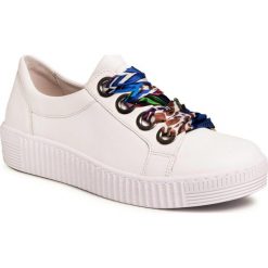 Sneakersy GABOR - 43.330.20 Weiss. Białe półbuty damskie Gabor, na co dzień, bez wzorów, ze skóry, bez obcasa, na płaskiej podeszwie, bez zapięcia. Za 469,00 zł.