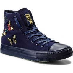 Trampki BIG STAR - AA274901 Navy. Niebieskie półbuty damskie marki BIG STAR, bez wzorów, z gumy, retro, bez obcasa, na płaskiej podeszwie, bez zapięcia. Za 99,00 zł.