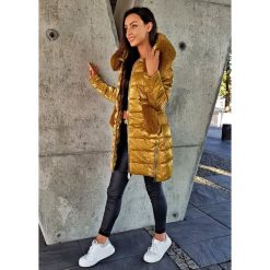 Charles Metaliczna Kurtka Puch Premium Futro Kolor Musztarda S. Kurtki damskie LIGARI, s, bez wzorów, z bawełny, bez kaptura. Za 299,00 zł.