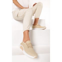 Beżowe Buty Sportowe Nautiney. Brązowe buty sportowe damskie Born2be, bez wzorów, sportowe. Za 69,99 zł.