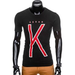 T-shirt męski z nadrukiem S925 - czarny. Czarne t-shirty męskie Ombre Clothing, s, z nadrukiem, bez kołnierzyka. Za 19,99 zł.