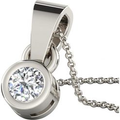 Naszyjniki damskie: Srebrny naszyjnik z diamentem – dł. 43 cm