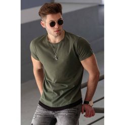 Bluzka męska CLIVE KHAKI. Brązowe t-shirty męskie IVET, m, bez wzorów, z bawełny, bez kołnierzyka. W wyprzedaży za 39,00 zł.