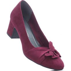 Czółenka Marco Tozzi bonprix bordowy. Czerwone buty ślubne damskie marki bonprix, na obcasie. Za 139,99 zł.