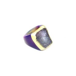 InspiRING Agat Fiolet 1/4 złoto rozmiar 18. Fioletowe pierścionki damskie marki Brazi druse jewelry, z agatem, złote. Za 320,00 zł.