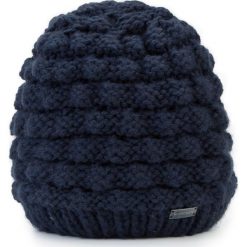 Czapka damska 87-HF-014-N. Niebieskie czapki damskie marki Wittchen, z dzianiny. Za 49,00 zł.