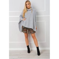 Ponczo MELANIE szarość. Szare bluzy damskie Divinostyle, s, bez wzorów, z wełny. Za 139,00 zł.