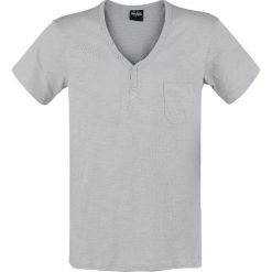 T-shirty męskie: Urban Classics Slub Y-Neck Henley T-Shirt szary