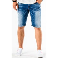 Spodenki i szorty męskie: KRÓTKIE SPODENKI MĘSKIE JEANSOWE W015 – NIEBIESKIE