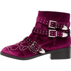 Botki damskie lity: Buffalo Botki kowbojki i motocyklowe red dark/silver