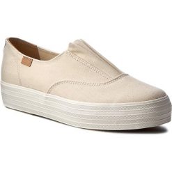 Tenisówki KEDS - Triple Origami WF56510 Natural. Brązowe półbuty damskie Keds, bez wzorów, z gumy, bez zapięcia. W wyprzedaży za 219,00 zł.