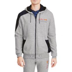 Puma Red Bull Racing Hoodie 596213-02. Szare bluzy męskie Puma, bez wzorów, bez kołnierzyka, bez rękawów, bez kaptura. W wyprzedaży za 339,99 zł.