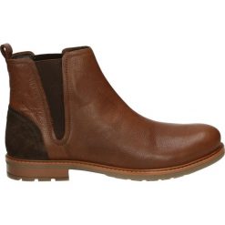 Botki męskie - 56811 C-S BRO. Brązowe botki męskie Venezia, ze skóry. Za 289,00 zł.