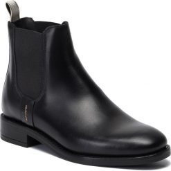 Sztyblety GANT - Fay 19551977 Black G00. Czarne kozaki damskie GANT, ze skóry, bez obcasa, bez zapięcia. W wyprzedaży za 339,00 zł.