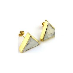 Earrings Howlit złoto. Białe kolczyki damskie marki Brazi druse jewelry, złote, na sztyftcie. Za 170,00 zł.