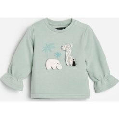 Bluza dresowa z aplikacją - Turkusowy. Niebieskie bluzy damskie Reserved, z dresówki, bez kaptura. Za 45,99 zł.